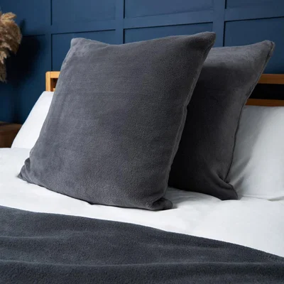 BHS.com Large Microfleece Cushion, Charcoal