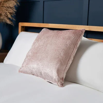 BHS.com Luxury Crushed Velvet Cushion, Blush