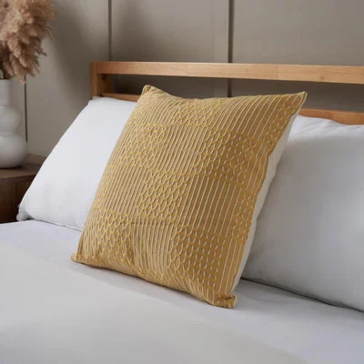 BHS.com Cross Check Jacquard Cushion, Yellow