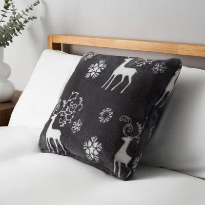 BHS.com Christmas Stag Cushion, Grey