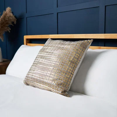 BHS.com Foil Print Square Cushion, Silver & Gold