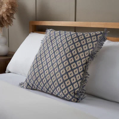 BHS.com Loft Diamond Cushion, Blue