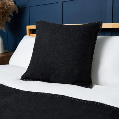 BHS.com Felt Cushion with Blanket Stitch Detail, Charcoal