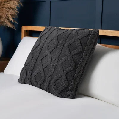 BHS.com Cable Knit Cushion, Charcoal