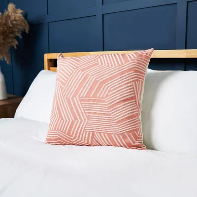 BHS.com Luxury Chevron Cushion with Velvet, Pink