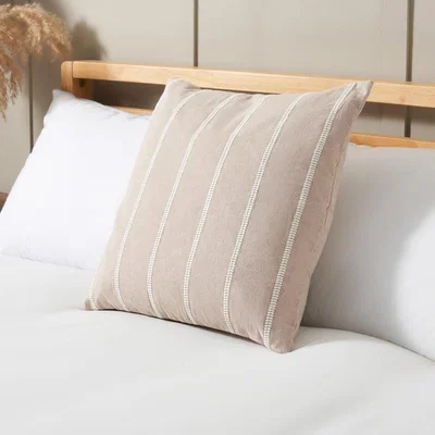 BHS.com Embroidered Stripe Cushion, Natural