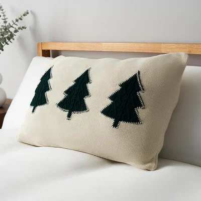 BHS.com 3 Christmas Trees Cushion, Natural