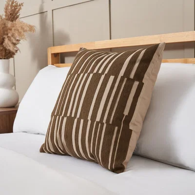 BHS.com Geo Woven Jacquard Cushion, Brown
