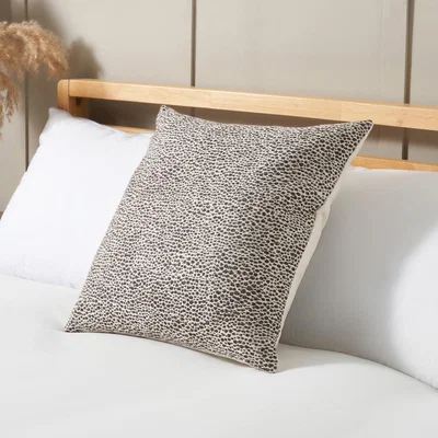 BHS.com Woven Leopard Print Cushion, Grey