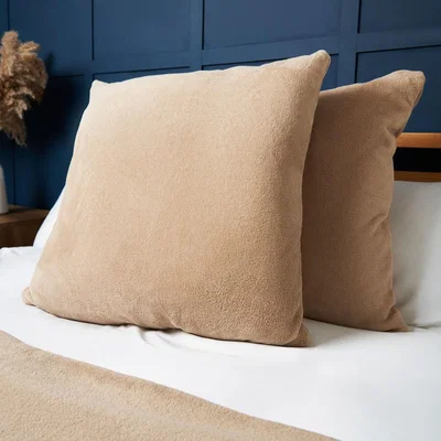 BHS.com Large Microfleece Cushion, Latte