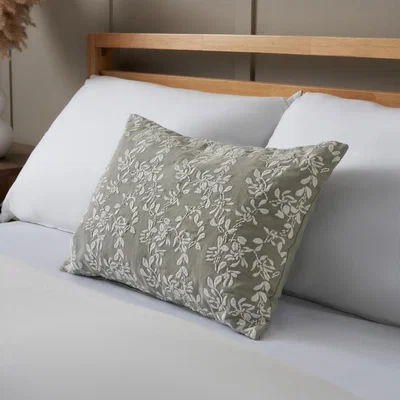 BHS.com Rustic Floral Cushion, Sage