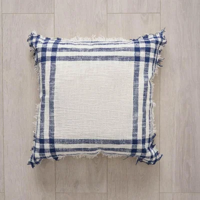 BHS.com Tula Check Cushion, Navy