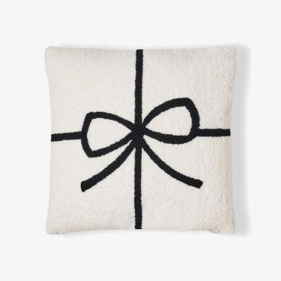 BHS.com Christmas Present Bow Tufted Cushion, White