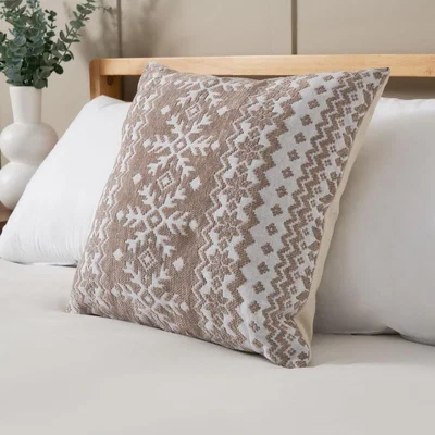 BHS.com Christmas Fairisle Winter Snow Flake Cushion, Natural