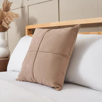 BHS.com Faux Suede Cross Cushion, Pebble