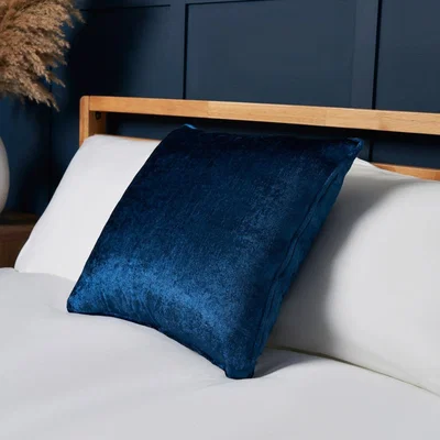 BHS.com Luxury Crushed Velvet Cushion, Navy