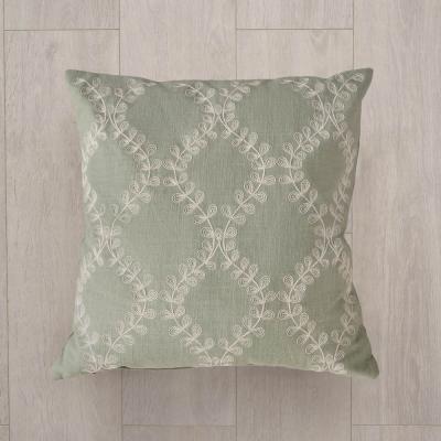 BHS.com Floral Embroidered Cushion, Sage