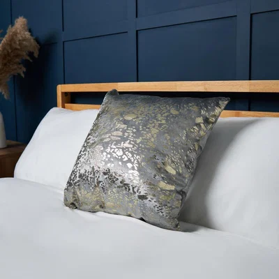 BHS.com Foil Print Animal Cushion, Silver & Gold
