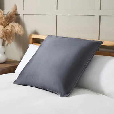 BHS.com Large Velour Piped Cushion, Silver