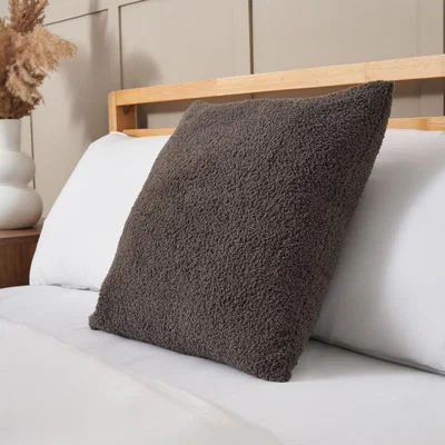 BHS.com Really Soft Teddy Bear Fleece Cushion, Grey