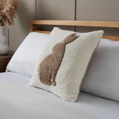 BHS.com Tufted Bunny Cushion, Natural