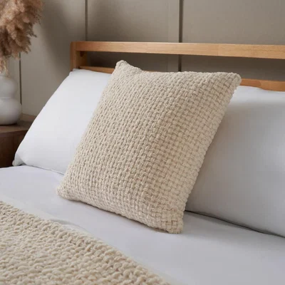 BHS.com Cross Weave Cushion, Cream