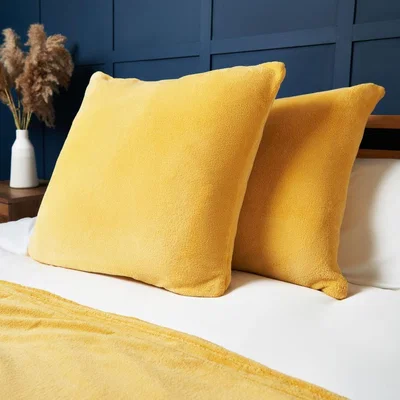 BHS.com Large Microfleece Cushion, Ochre