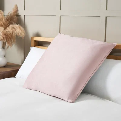 BHS.com Large Velour Piped Cushion, Blush
