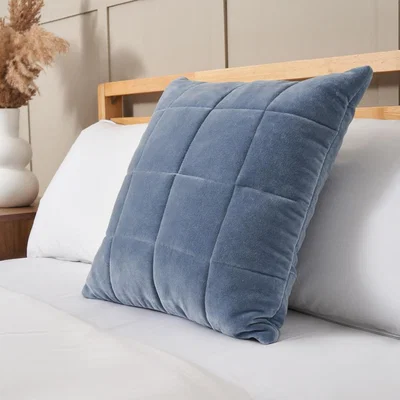 BHS.com Square Stitch Quilted Cushion, Blue