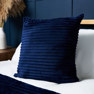 BHS.com Luxury Ribbon Velvet Cushion, Navy