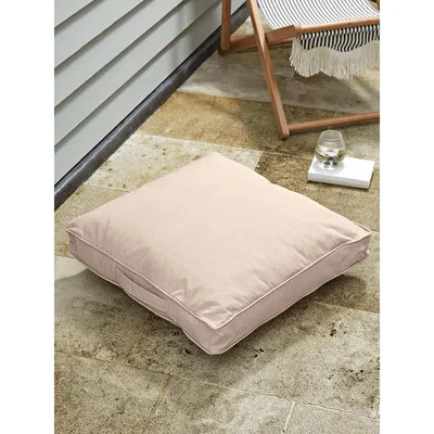 Cox and Cox Indoor Outdoor Square Floor Cushion - Soft Blush