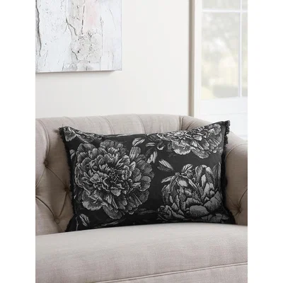 Cox and Cox NEW Monochrome Peony Cushion