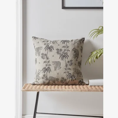 Cox and Cox Leopard & Palm Tree Cushion