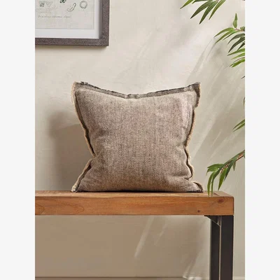 Cox and Cox Frayed Edge Cushion - Slate Grey