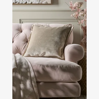 Cox and Cox Vina Luxe Fringed Cushion
