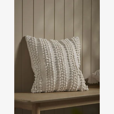 Cox and Cox Cream Bobble Cushion