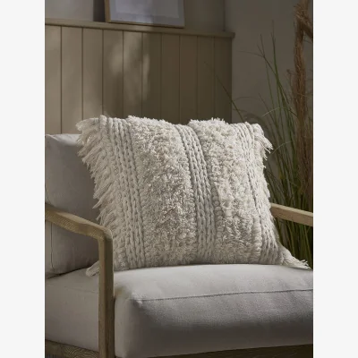 Cox and Cox Tufted Fringed Cushion