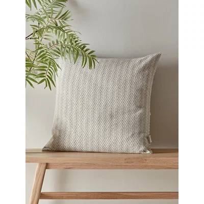 Cox and Cox Herringbone Cotton Cushion - Grey