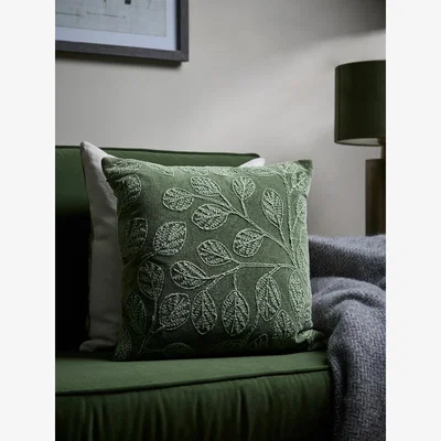Cox and Cox Briar Cushion - Olive