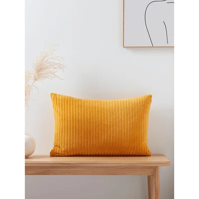 Cox and Cox Corduroy Textured Cushion - Mustard