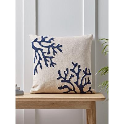 Cox and Cox NEW Embroidered Coral Cushion