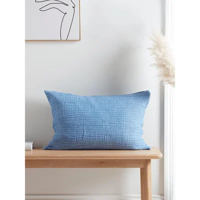 Cox and Cox Organic Cotton Cushion - Soft Blue