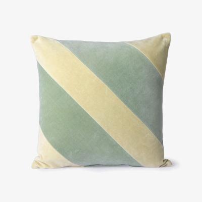 Cult Furniture HKliving Striped Velvet Cushion, Mint & Green