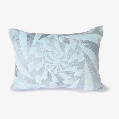 Cult Furniture HKliving Graphic Embroidered Cushion, Ice Blue