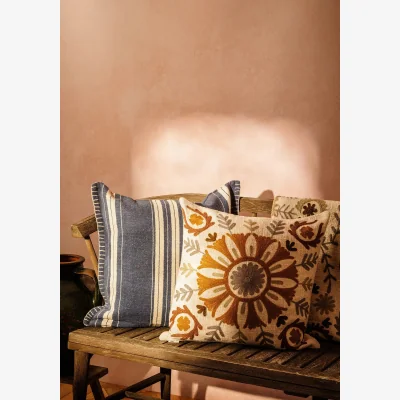 Casa by JJ Margot Striped Cushion, Blue