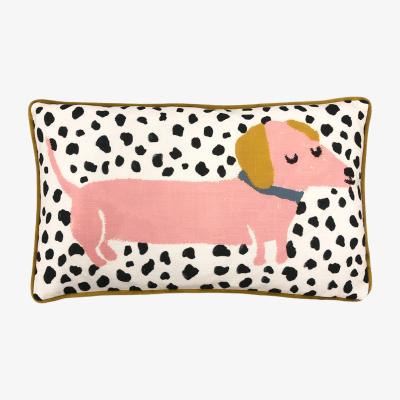 Dunelm Woofers Sausage Dog Cushion MultiColoured