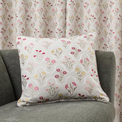 Dunelm Fleur Floral Jacquard Pink Cushion Pink