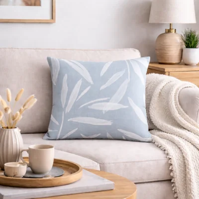 Dunelm Global Painterly Leaves Square Cushion