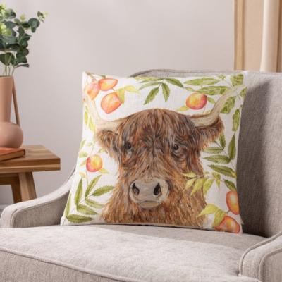 Dunelm Evans Lichfield Highland Cow Square Cushion
