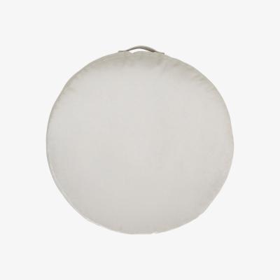 Dunelm Shiny Velour Ecru Floor Cushion Brown and White